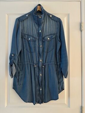 Dynamite Lightweight Cinch-Waist Utility Jacket, Size Small